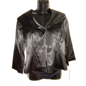 Isabella Women's Black Long Sleeve V-Neck Elegant Top Size 16 W005